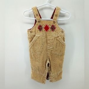 The Children's Place 100% Cotton Winter Overalls Tan Corduroy Snap 0-3 Months